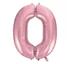 Rózsaszín Light Pink 0-ás szám fólia lufi 92 cm