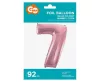 Rózsaszín Light Pink 7-es szám fólia lufi 92 cm