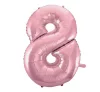 Rózsaszín Light Pink 8-as szám fólia lufi 92 cm