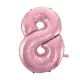 Rózsaszín Light Pink 8-as szám fólia lufi 92 cm