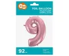 Rózsaszín Light Pink 9-es szám fólia lufi 92 cm