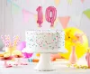 Rózsaszín 0-ás Pink szám fólia lufi tortára 13 cm