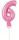 Rózsaszín 6-os Pink szám fólia lufi tortára 13 cm
