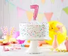 Rózsaszín 7-es Pink szám fólia lufi tortára 13 cm