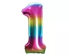 Szivárvány Rainbow 1-es szám fólia lufi 85 cm