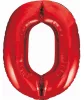 Piros 0-ás Red szám fólia lufi 85 cm