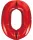Piros 0-ás Red szám fólia lufi 85 cm