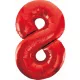 Piros 8-as Red szám fólia lufi 85 cm