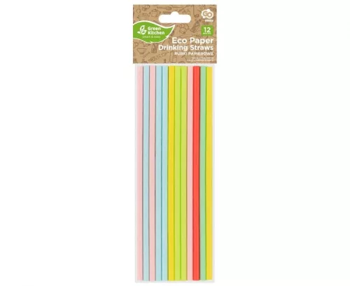 Színes Pastel papír szívószál 12 db-os