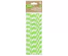 Zöld Green Stripes rugalmas papír szívószál 12 db-os