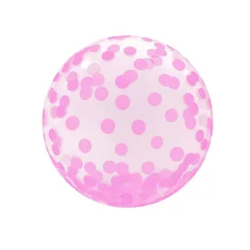 Pink Dots Aqua gömb fólia lufi 46 cm