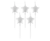 Ezüst csillag Metallic Silver tortagyertya, gyertya szett 5 db-os