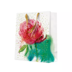   Rózsa Watercolor papír ajándéktasak, ajándékzacskó 20x25x10 cm