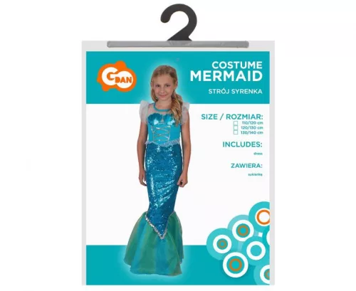 Sellő Blue jelmez 120/130 cm