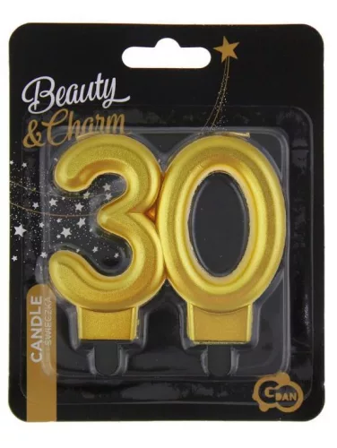 Arany 30-as Gold tortagyertya, számgyertya