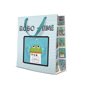   Robot Robo-Time papír ajándéktasak, ajándékzacskó 20x25x10 cm