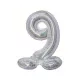 Ezüst Holographic Silver 9-es szám fólia lufi talppal 72 cm
