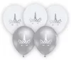 Unikornis Silver léggömb, lufi 5 db-os 12 inch (30cm)