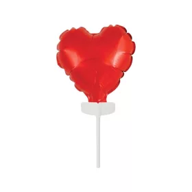 Piros szív Red  fólia lufi tortára 8 cm