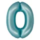 Kék 0-ás Light Blue Mat szám fólia lufi 76 cm