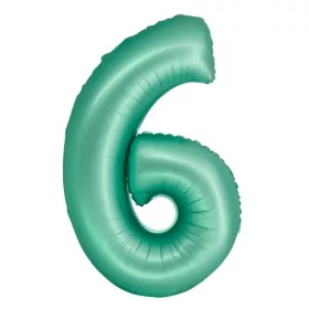 Menta 6-os Mint Mat szám fólia lufi 76 cm