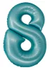 Kék 8-as Light Blue Mat szám fólia lufi 76 cm