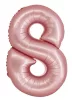 Rózsaszín 8-as Light Pink Mat szám fólia lufi 76 cm