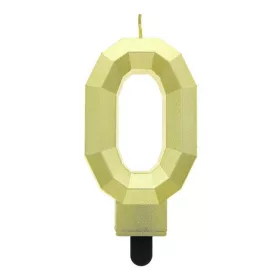 Arany 0-ás Diamond Metallic számgyertya, tortagyertya