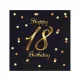 Happy Birthday 18 B&C Gold szalvéta 20 db-os 33x33 cm