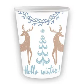 Karácsonyi Hello Winter White papír pohár 6 db-os 250 ml