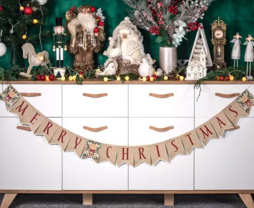 Merry Christmas Brown Bow felirat 250 cm