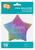Szivárvány Happy Birthday Rainbow csillag fólia lufi 44 cm