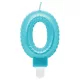 Kék 0-ás Pearly Light számgyertya, tortagyertya