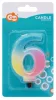 Színes 6-os Pastel Ombre számgyertya, tortagyertya