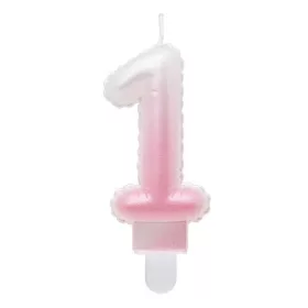   White-Pink Ombre, Fehér-Rózsaszin számgyertya, tortagyertya 1-es