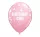 Happy Birthday Girl Pink léggömb, lufi 6 db-os 11 inch (28 cm)