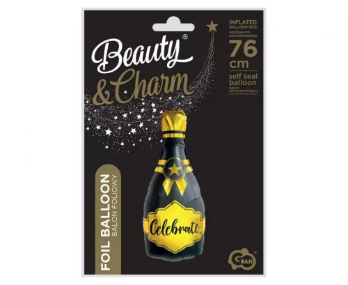 Pezsgős üveg B&C Champagne fólia lufi 76 cm