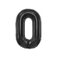 Fekete 0-ás B&C Matt Black szám fólia lufi 85 cm