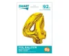 Arany 4-es Gold szám fólia lufi 92 cm