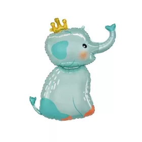 Elephant with Crown, Elefánt fólia lufi 70 cm