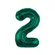 Zöld B&C Bottle Green 2-es szám fólia lufi 85 cm