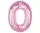 Rózsaszín 0-ás Light Pink szám fólia lufi 92 cm