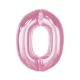 Rózsaszín 0-ás Light Pink szám fólia lufi 92 cm