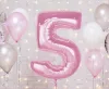 Rózsaszín 5-ös Light Pink szám fólia lufi 92 cm