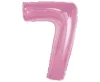 Rózsaszín 7-es Light Pink szám fólia lufi 92 cm