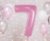 Rózsaszín 7-es Light Pink szám fólia lufi 92 cm