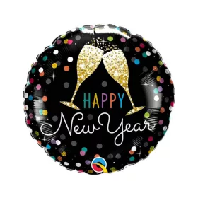 Pezsgős poharak HNY fólia lufi 46 cm