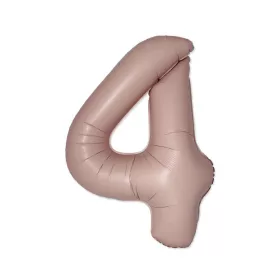 Matt rózsaszín 4-es Vintage szám fólia lufi 76 cm (WP)