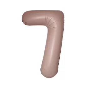 Matt rózsaszín 7-es Vintage szám fólia lufi 76 cm (WP)