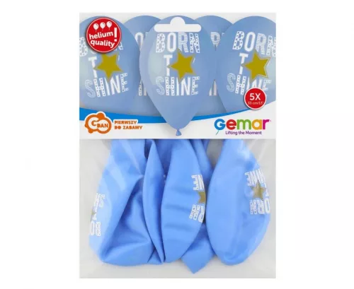 Born to Shine Blue léggömb, lufi 5 db-os 13 inch (33 cm)